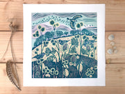 Limited edition lino print by artist Claire Armitage
