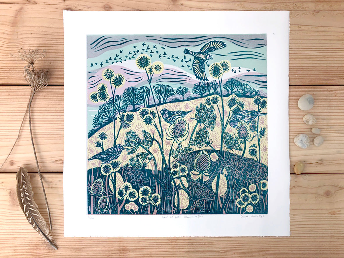 Limited edition lino print by artist Claire Armitage