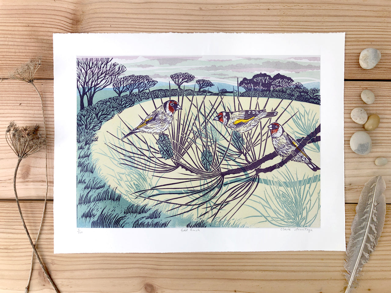 Claire Armitage artist limited edition lino print
