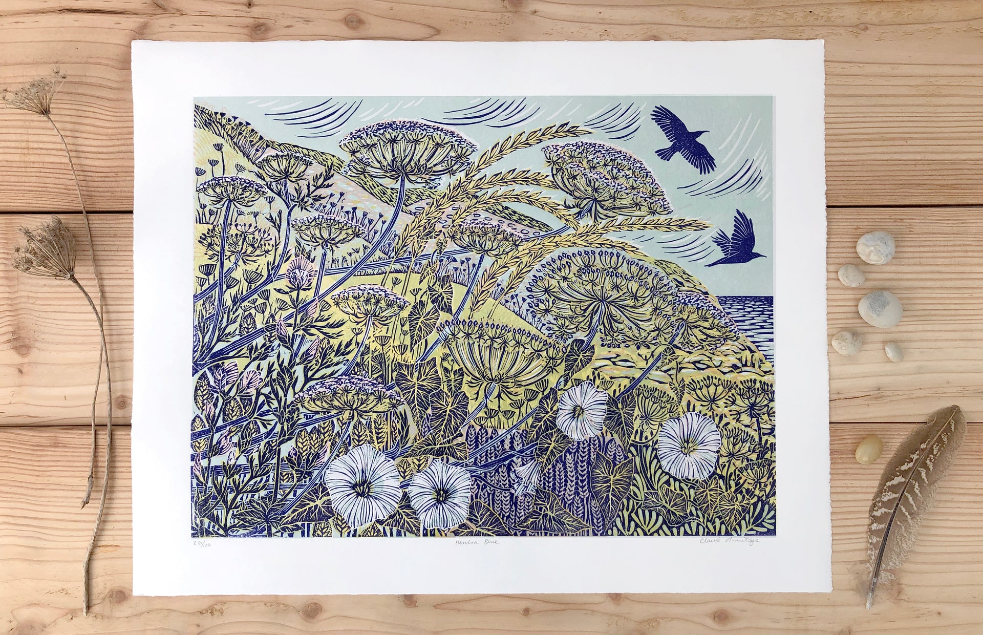 Limited edition lino print by artist Claire Armitage