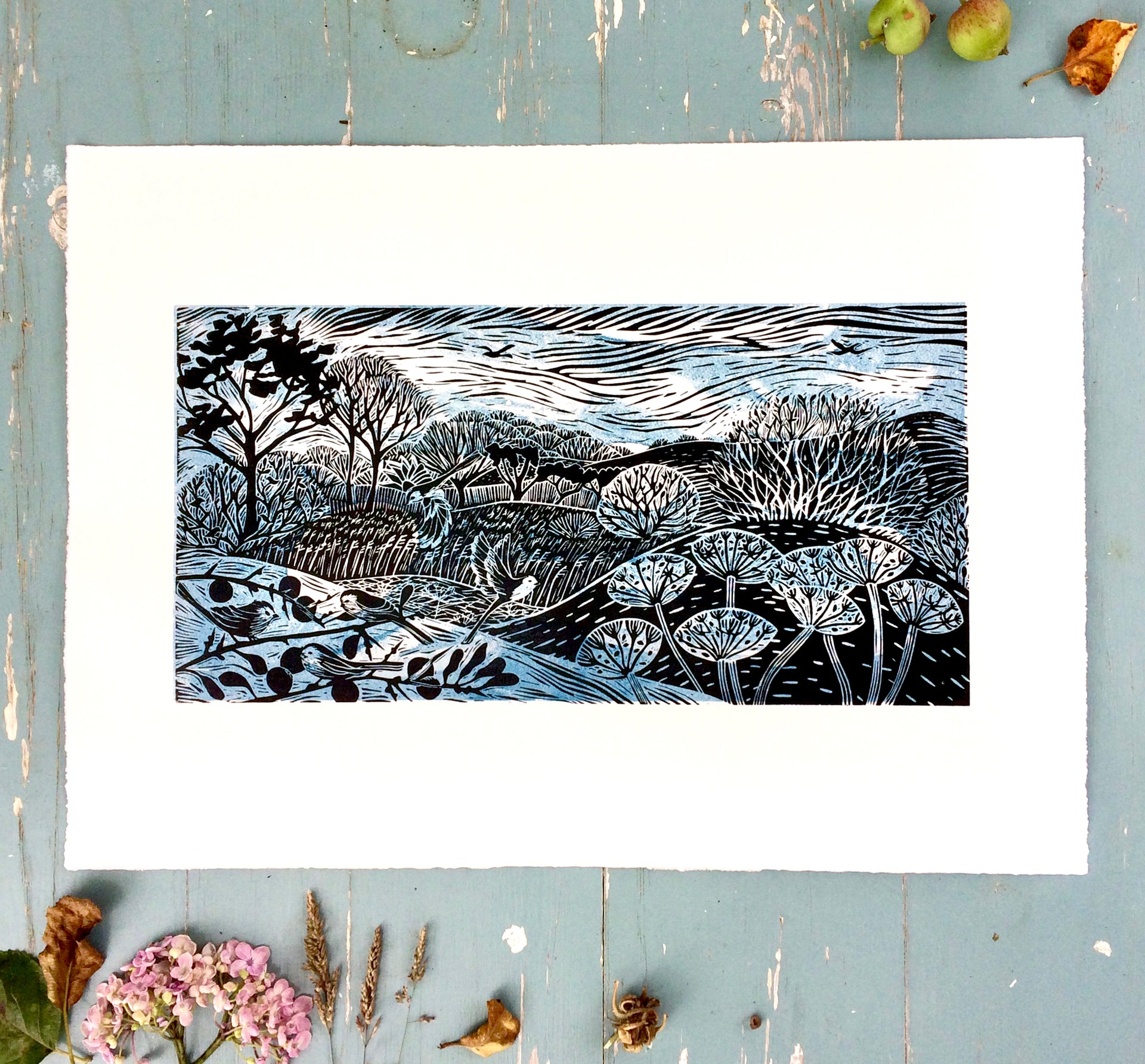 Limited edition lino print by artist Claire Armitage