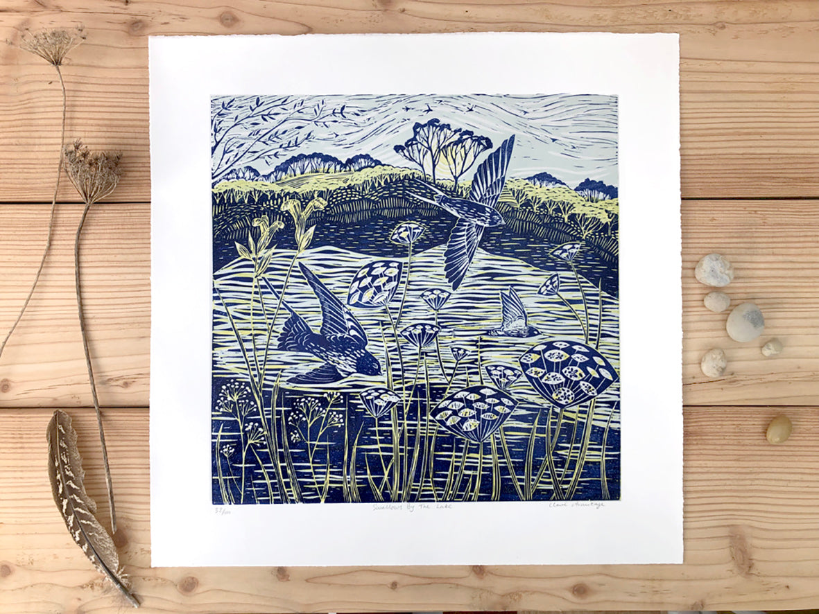 Limited edition lino print by artist Claire Armitage