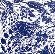 Wren limited edition lino print by Claire Armitage