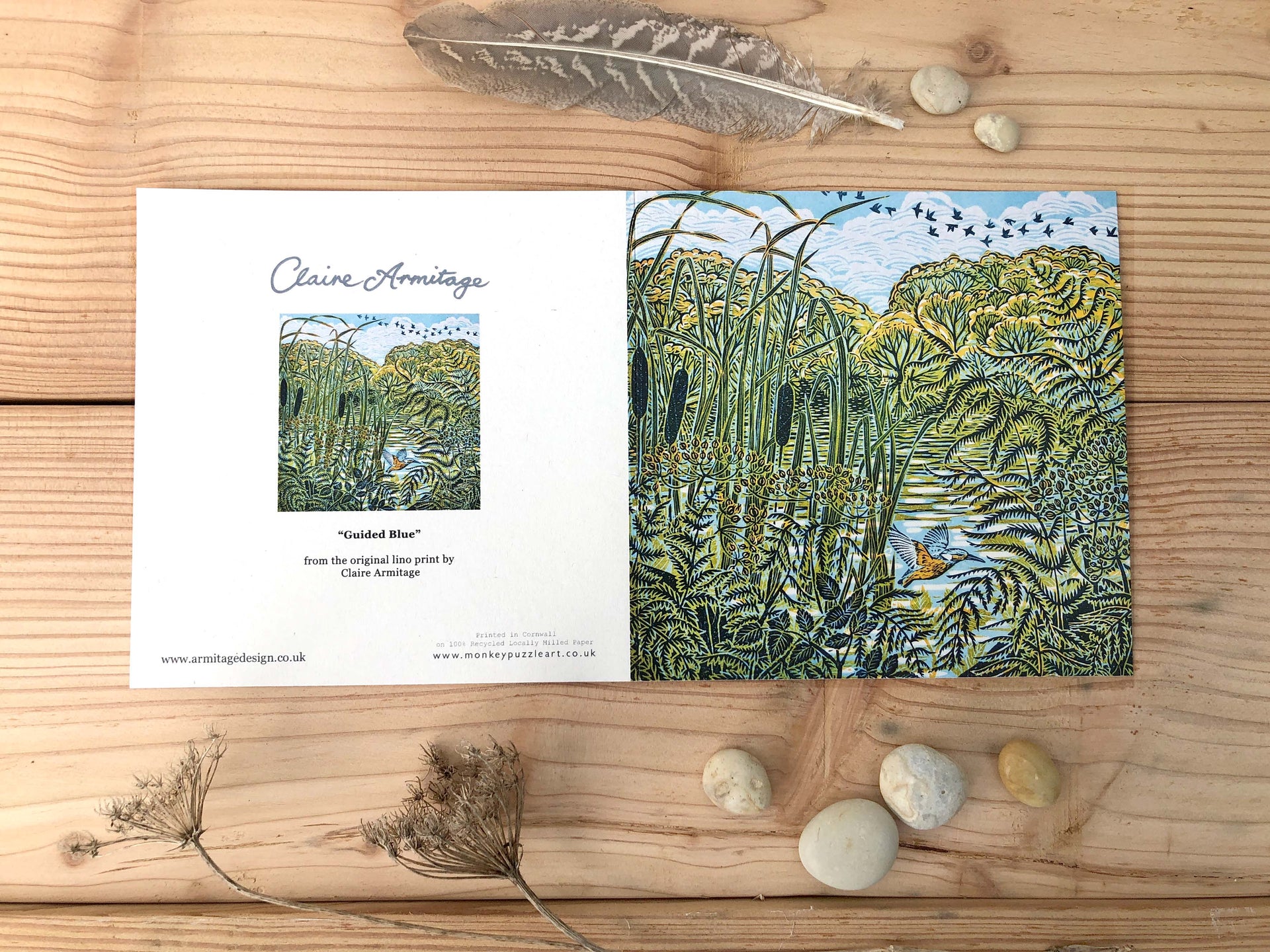 Claire Armitage, artist, lino print, greeting card