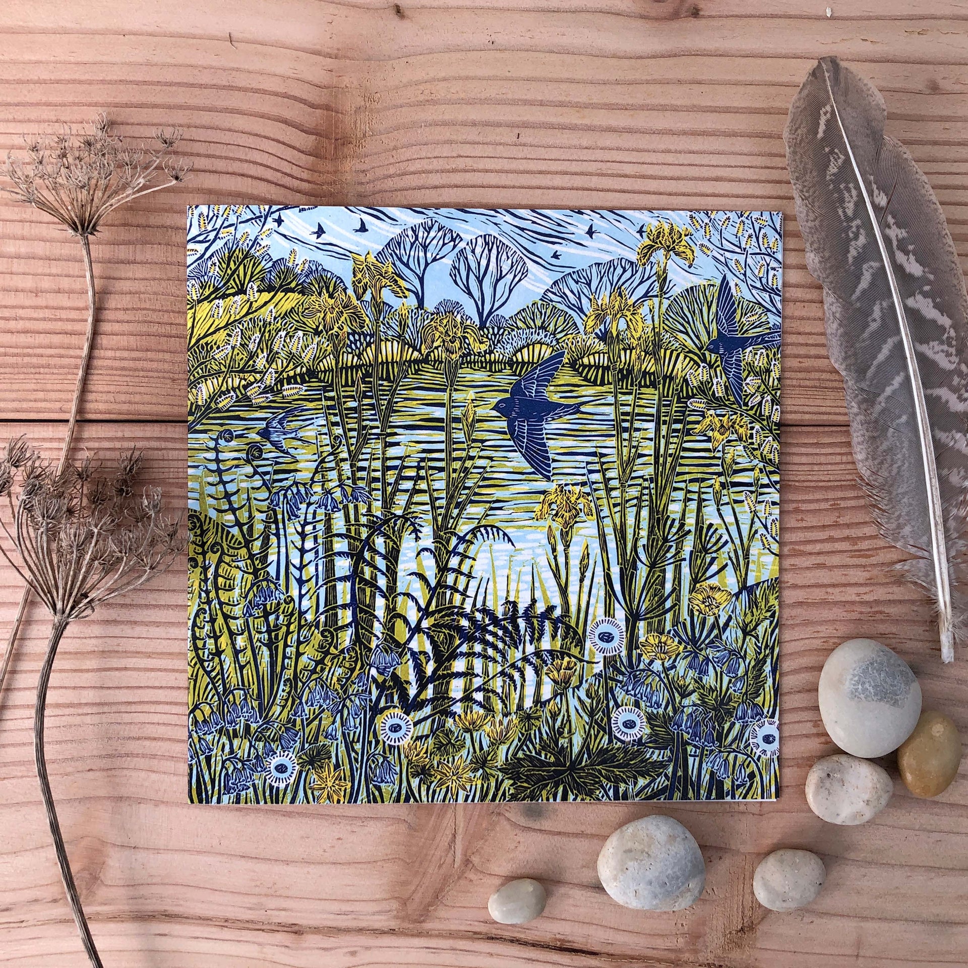 Claire Armitage, artist, lino print, greeting card