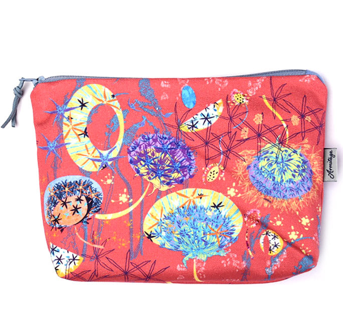 Alium Crimson make up bag handmade in Cornwall