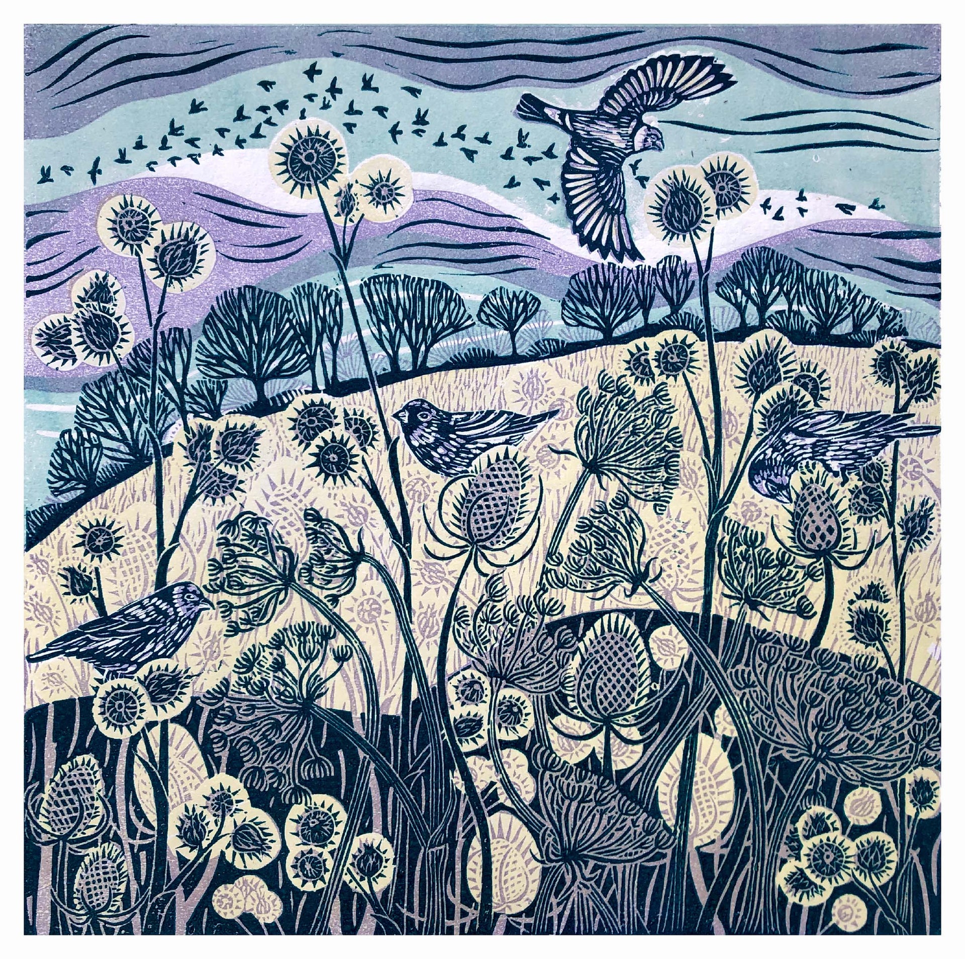 Limited edition lino print by artist Claire Armitage