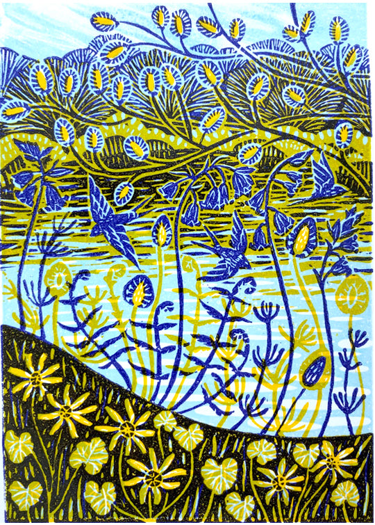 Moment limited edition lino print by Claire Armitage