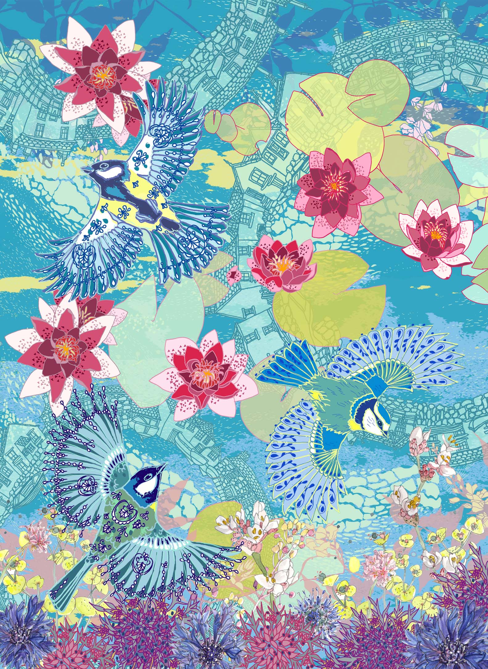 Cloud Lily greetings cards by Claire Armitage