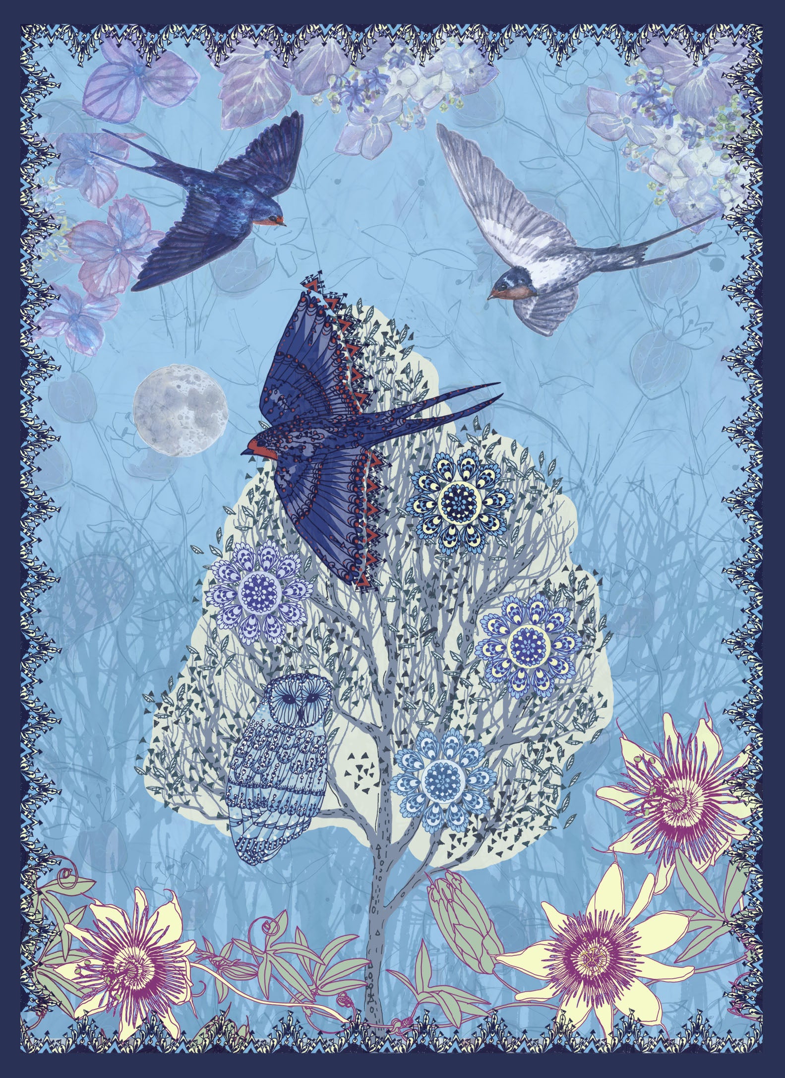 Passion Blue greetings cards by Claire Armitage