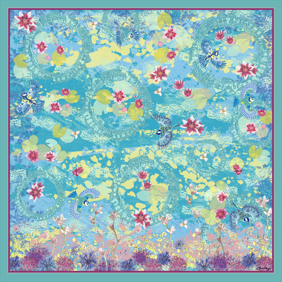 Cloud Lily large square scarf