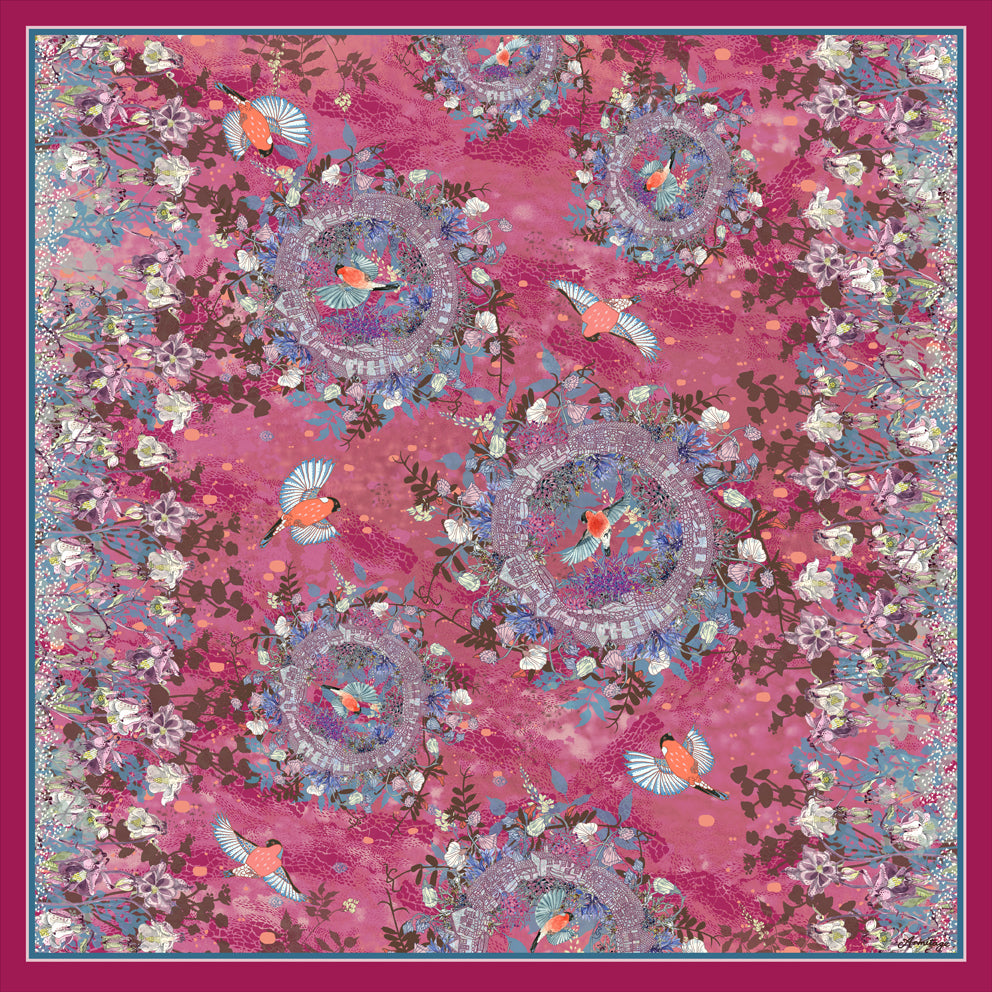Ruby Glade Large Square Silk Scarf