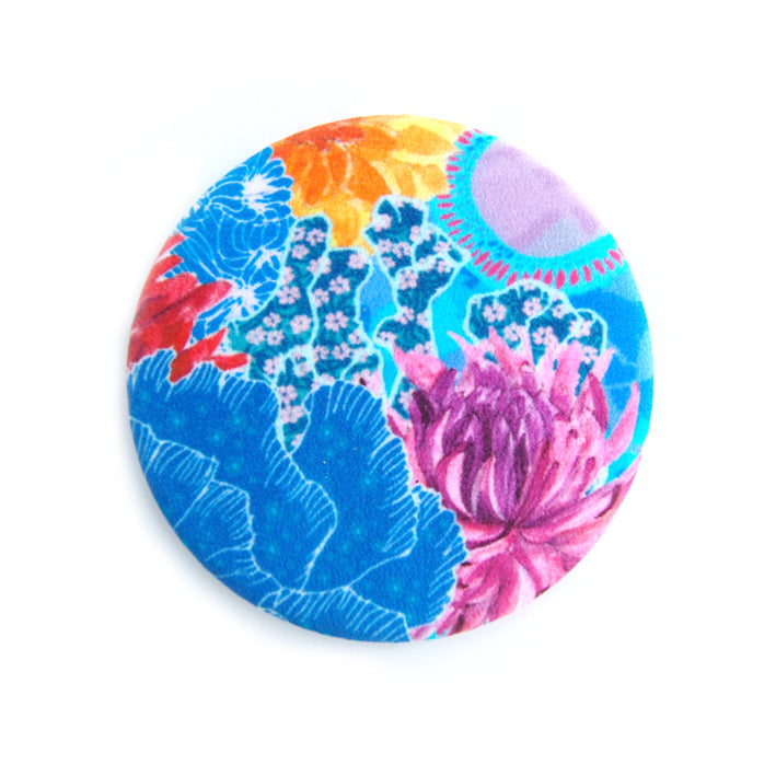 Isla Silk Covered Brooch handmade in Cornwall
