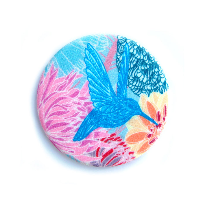 Faye Silk Covered Brooch handmade in Cornwall