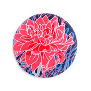 Nancy Red Silk Covered Compact Mirror handmade in Cornwall