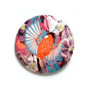 Ruby Glade Silk Covered Brooch handmade in Cornwall