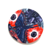 Sky Ink Silk Covered Brooch handmade in Cornwall