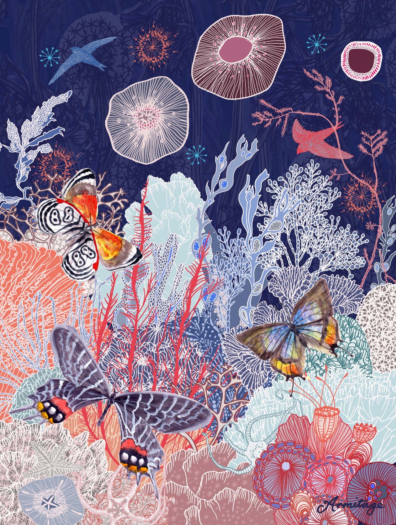 Sea Garden Giclee Print 16 x 21 cm