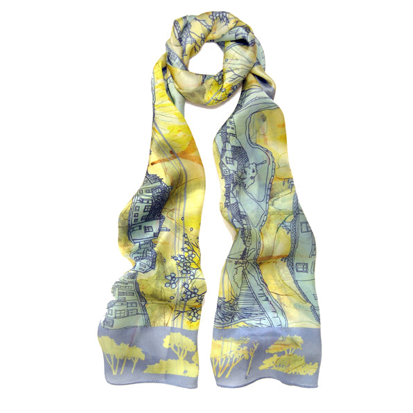 Lemon Skies Medium Silk Scarf