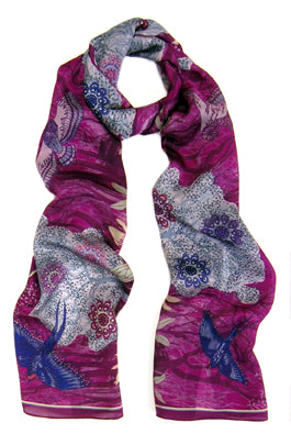 Shadow Berry  Medium Silk Scarf